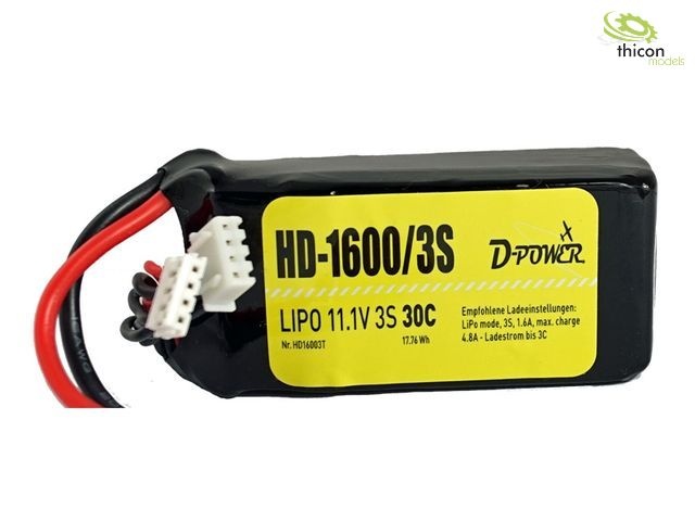 HD-1600 3S Lipo (11,1V) 30C - T-Stecker