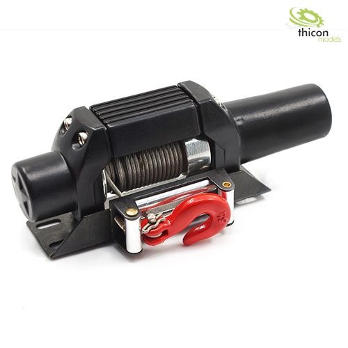 1:14/1:10 Cable winch metal black 7.2V with steel cable