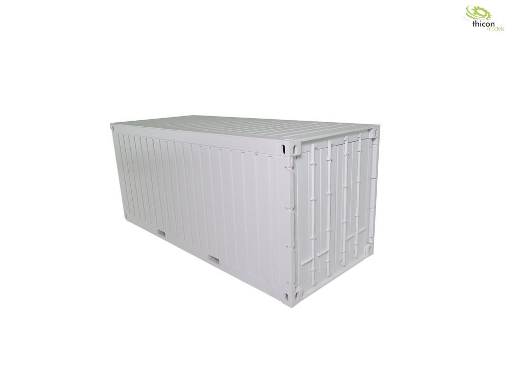 1:14 20-feet Container mit Tür aus Kunststoff weiß, Bausatz