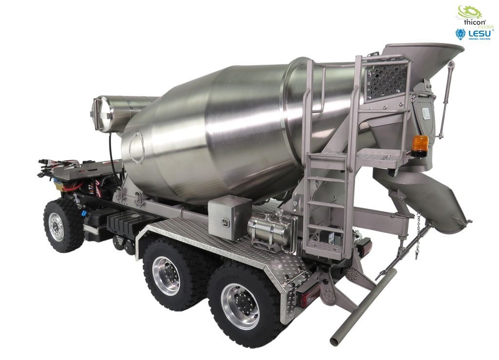 1:14 concrete mixer body made of stainless steel for 3-axle