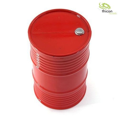 authentic red gasoline barrel made of plastic in scale 1/10