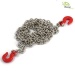 Metal hook in red with chain 96 cm long