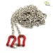 Shackle made of aluminum in red with steel chain 96 cm long